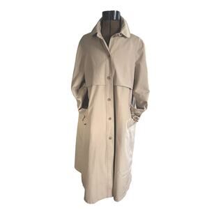 VTG London Fog Maincoats Trench Swing Raincoat Tan Button-Up SZ 12P